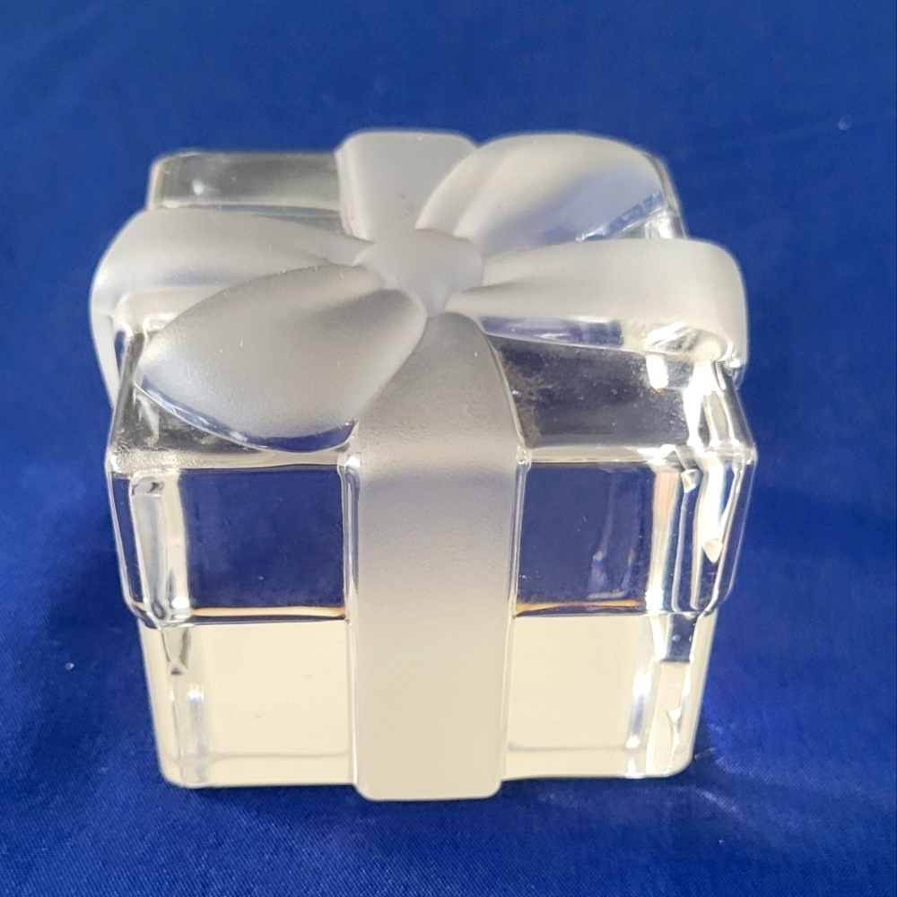 Vintage Tiffany & Co. Crystal Giftbox Paperweight